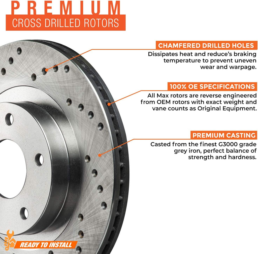 Front and Rear Brake Rotors with Carbon Ceramic Pads U5613