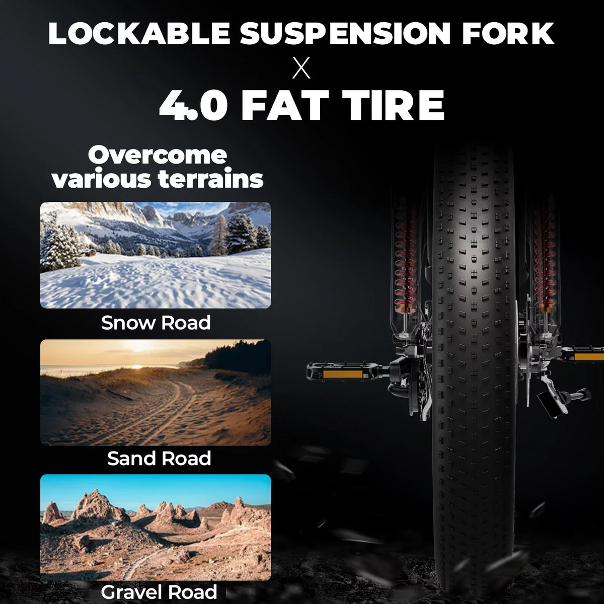 500W 26 x 4.0 Fat Tire Electric Bike X249
