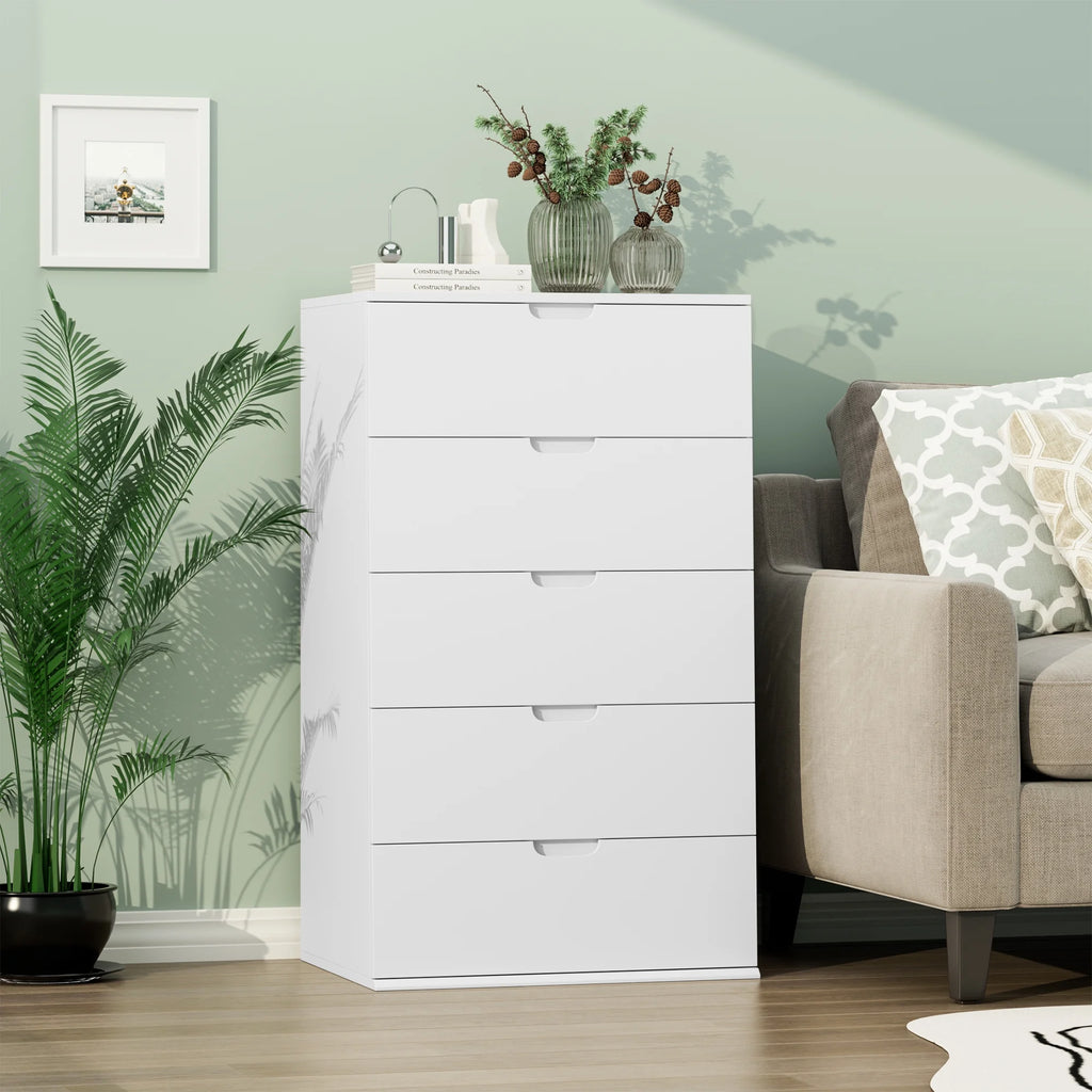 White 5 Drawer Dresser L63454