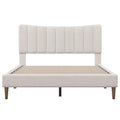 Queen Size Upholstered Platform Bed Frame with Headboard K367934