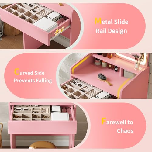Small Vanity Desk with Mirror and Lights X412