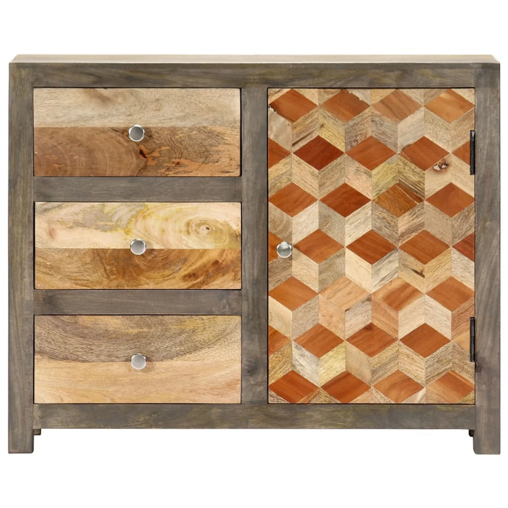 Mango Wood Side Cabinet with Door and 3 Storage Drawers Y632