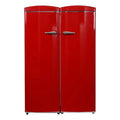 Retro Refrigerator-Freezer Set in Red B1893
