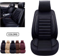 Brown Faux Leatherette Car Seat Covers Set D149455