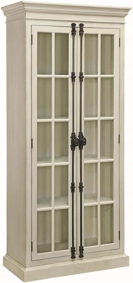 White and Clear 2-Door Curio Cabinet Y575827