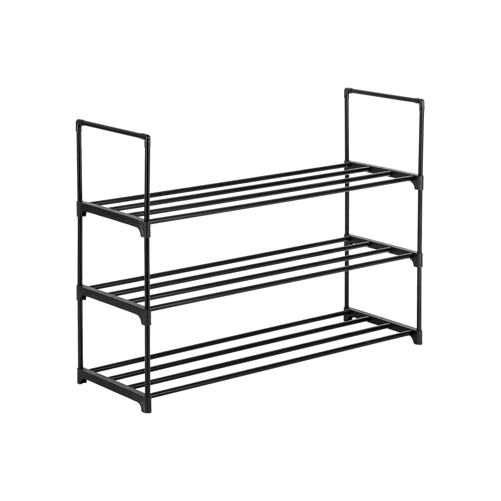 3 Tiers Black Shoe Rack B864386