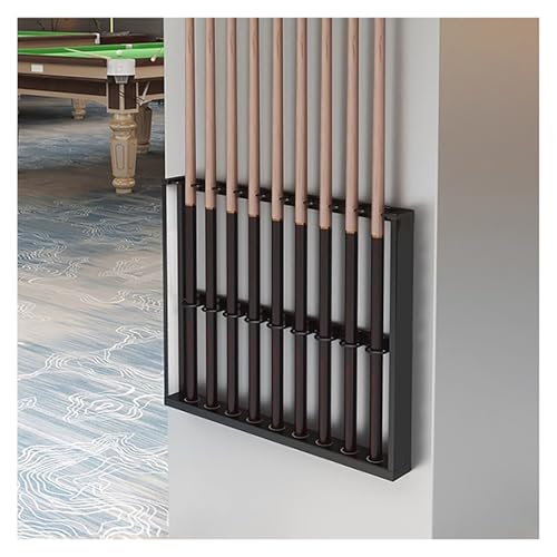 Wall Mount Metal Pool Cue Rack with Double Layer U-Shaped Slots U815