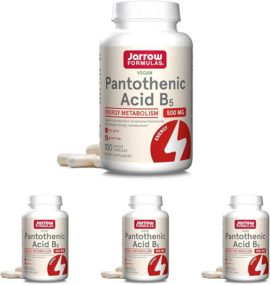 Pantothenic Acid B5 500 mg Veggie Caps Dietary Supplement Pack of 4 Q511
