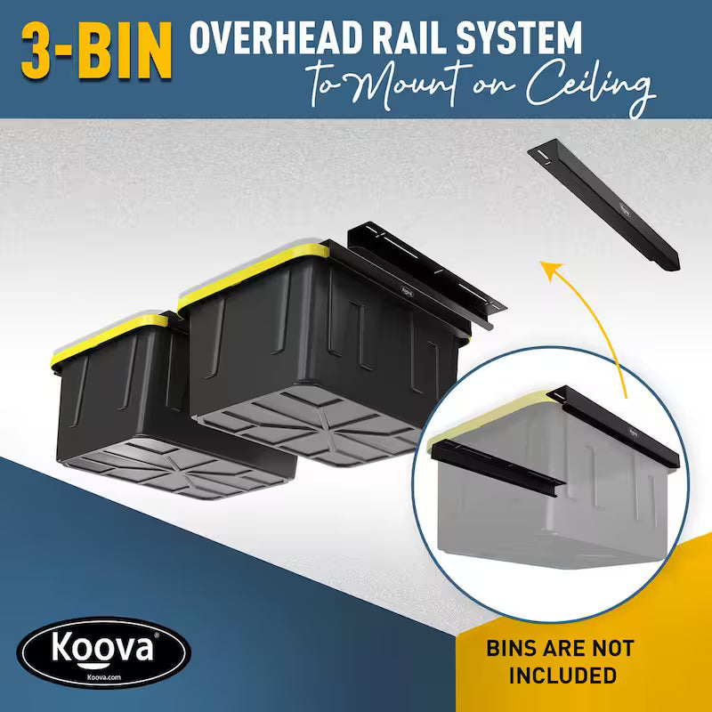 Adjustable Height 3 Bin Ceiling Mounted Storage Rack J4135