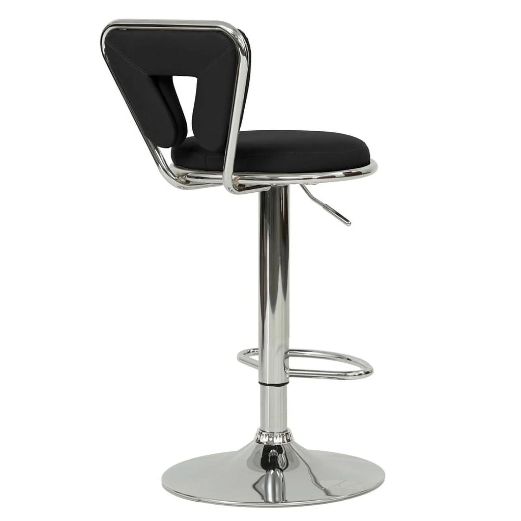Black Faux Leather Adjustable Height Swivel Barstool Set of 2 M826525