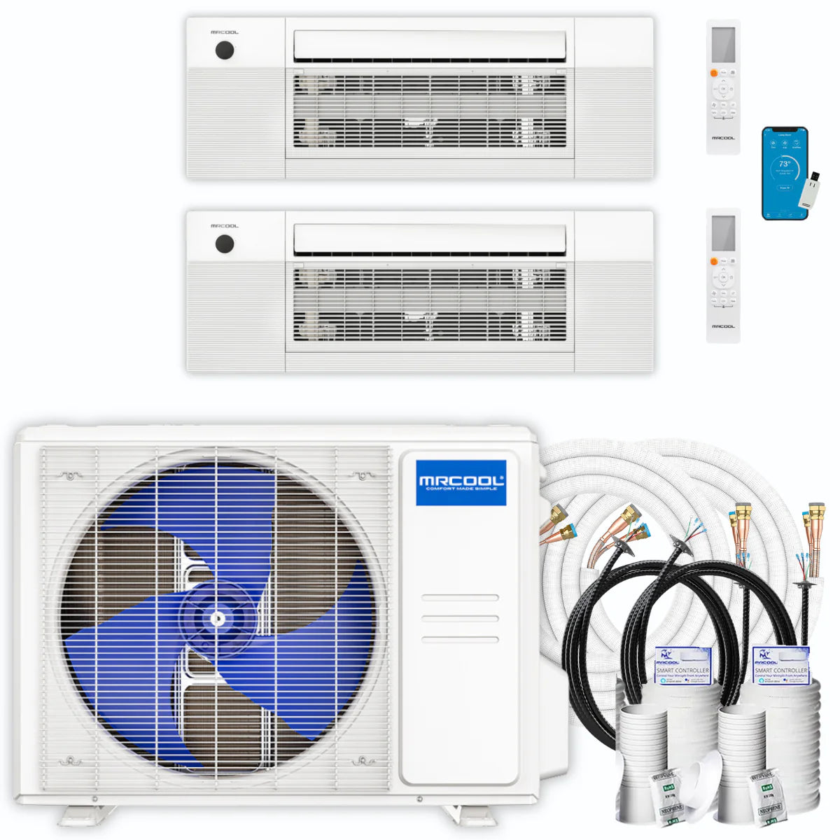 30,000 BTU 2 Zone Ceiling Cassette Ductless Air Conditioner and Heat Pump U67383