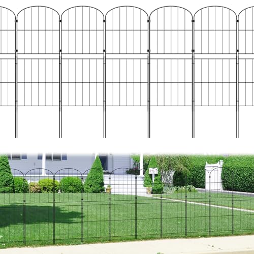 Decorative Garden Fence 10 Panels 37.5in (H) x 10.4ft (L) Rustproof Metal Wire Arched F15241