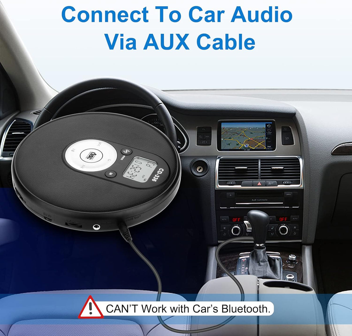 Portable Bluetooth CD Player with Anti-Skip Protection B5199