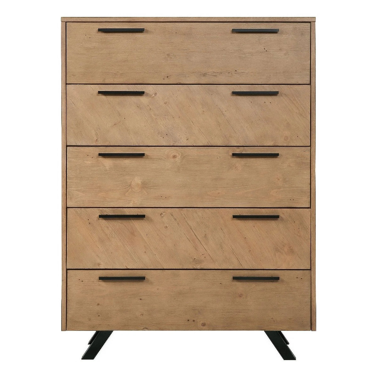 Light Honey Brown 5-drawer Rectangular Chest J731