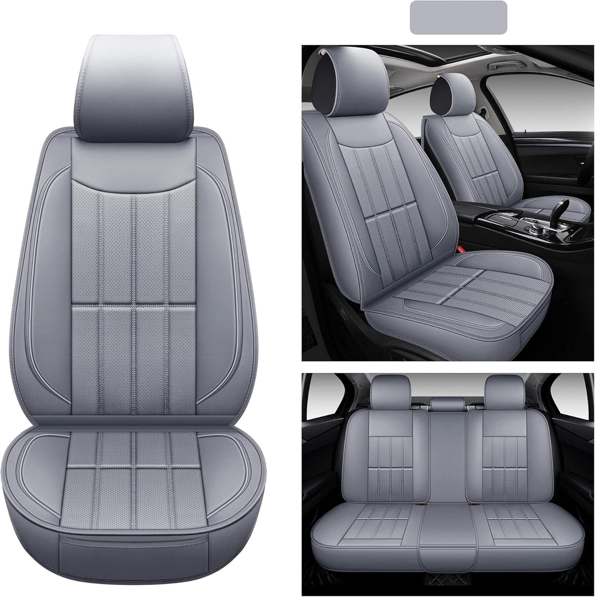 Leather Car Seat Covers Front Pair V3345