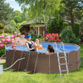 Brown Non-Inflatable Frame Swimming Pool Y149975