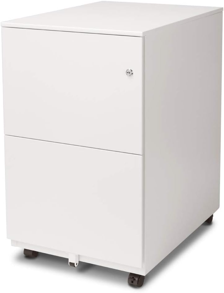 White 3 Drawer Metal File Cabinet with Lock R61417