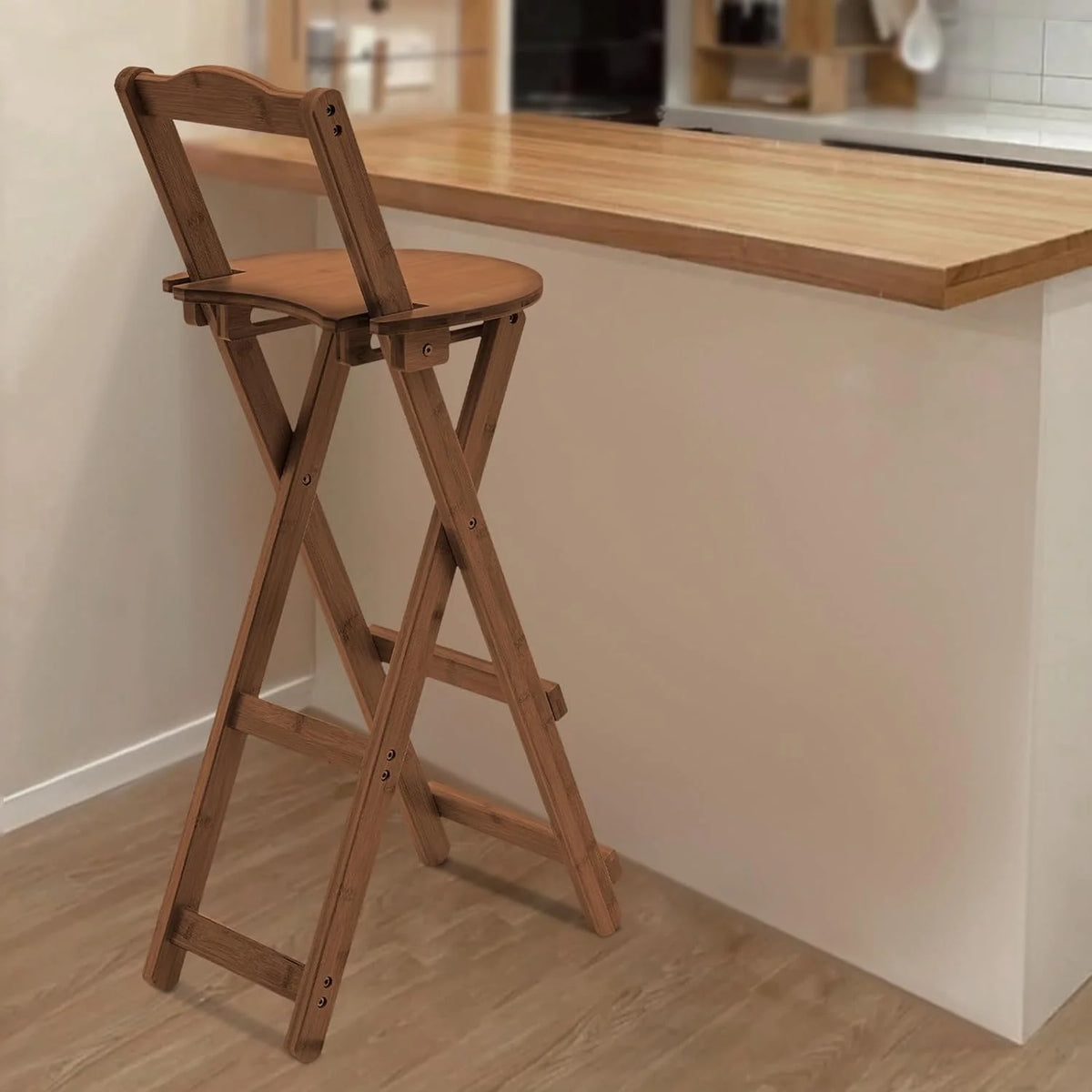 Bamboo Bar Stools Foldable Lightweight Space-saving L863