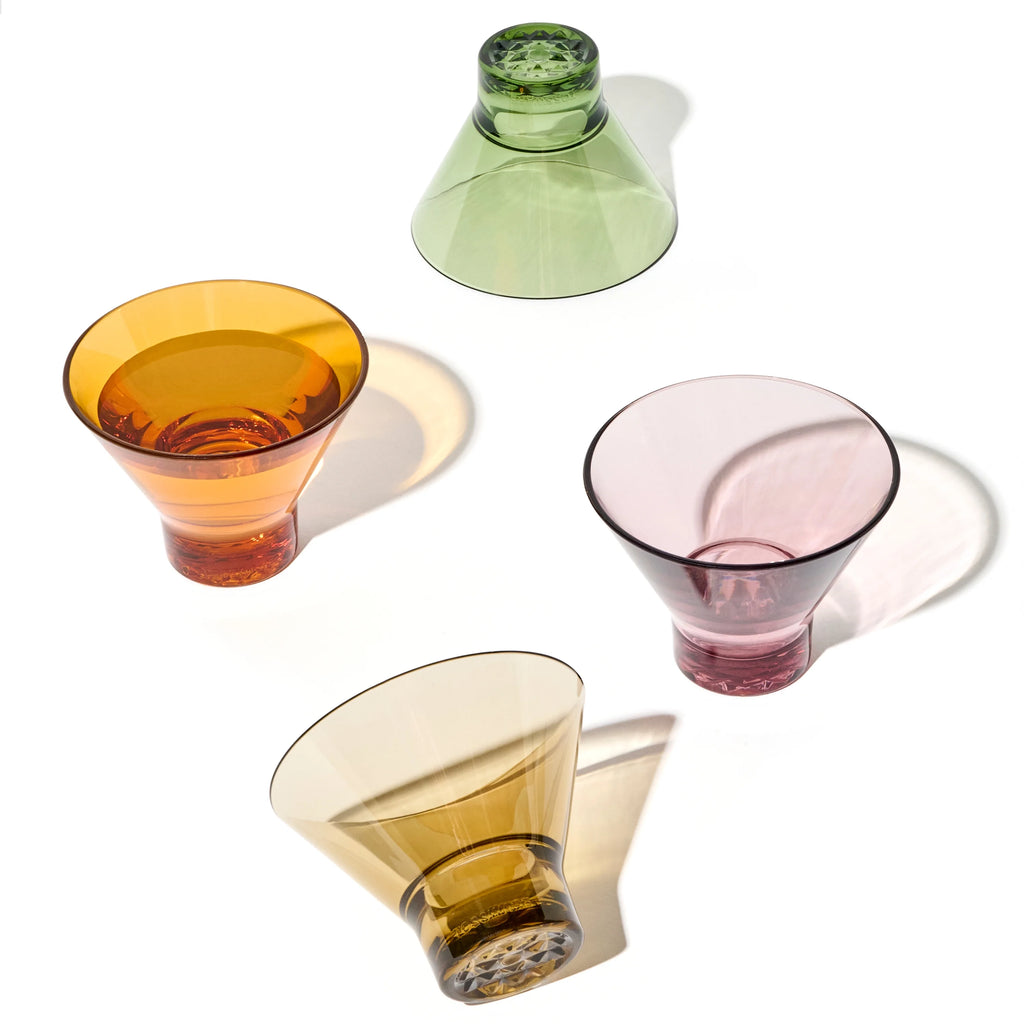8oz Stemless Martini Glass 4 Pack H427
