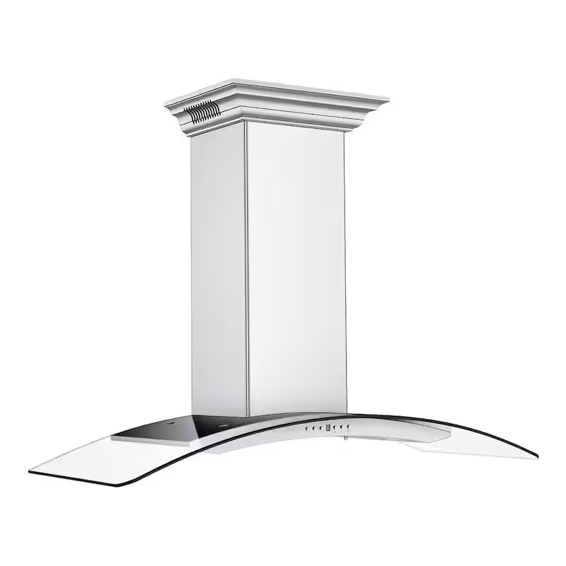 48 in. 400 CFM Ducted Wall Mount Range Hood in Stainless Steel & Glass V45705