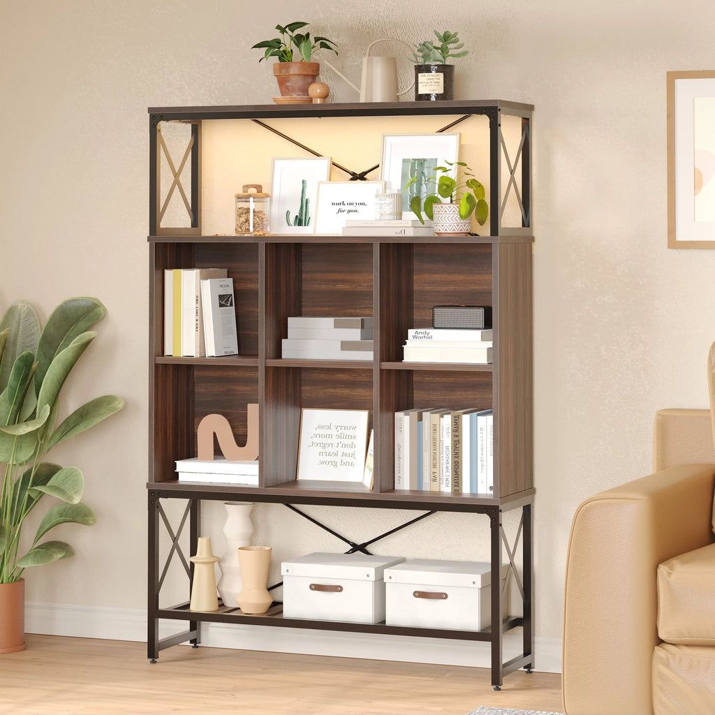 5-Shelf Bookcase with LED Light O656090