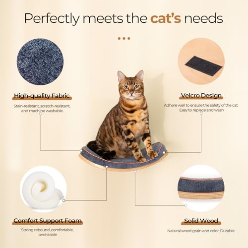 Cat Wall Shelves and Perch with Scratching Cushion T58285