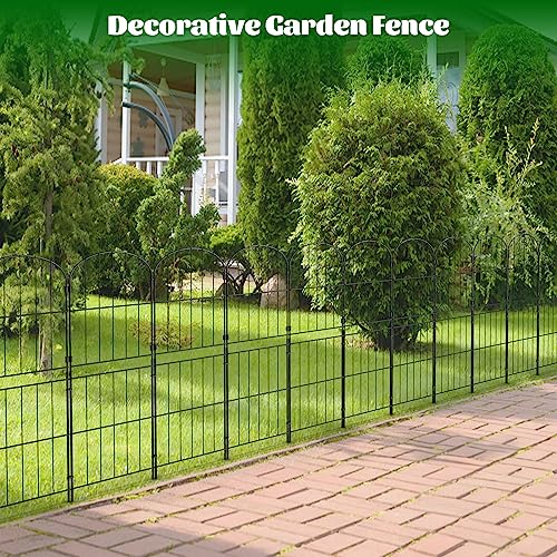 Decorative Garden Fence 10 Panels 37.5in (H) x 10.4ft (L) Rustproof Metal Wire Arched F15241