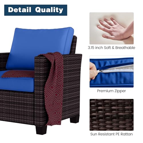 5-Piece PE Rattan Sectional Sofa Set with Storage Table H127867