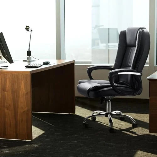 Black Height Adjustable PU Leather Ergonomic Office Chair R8503