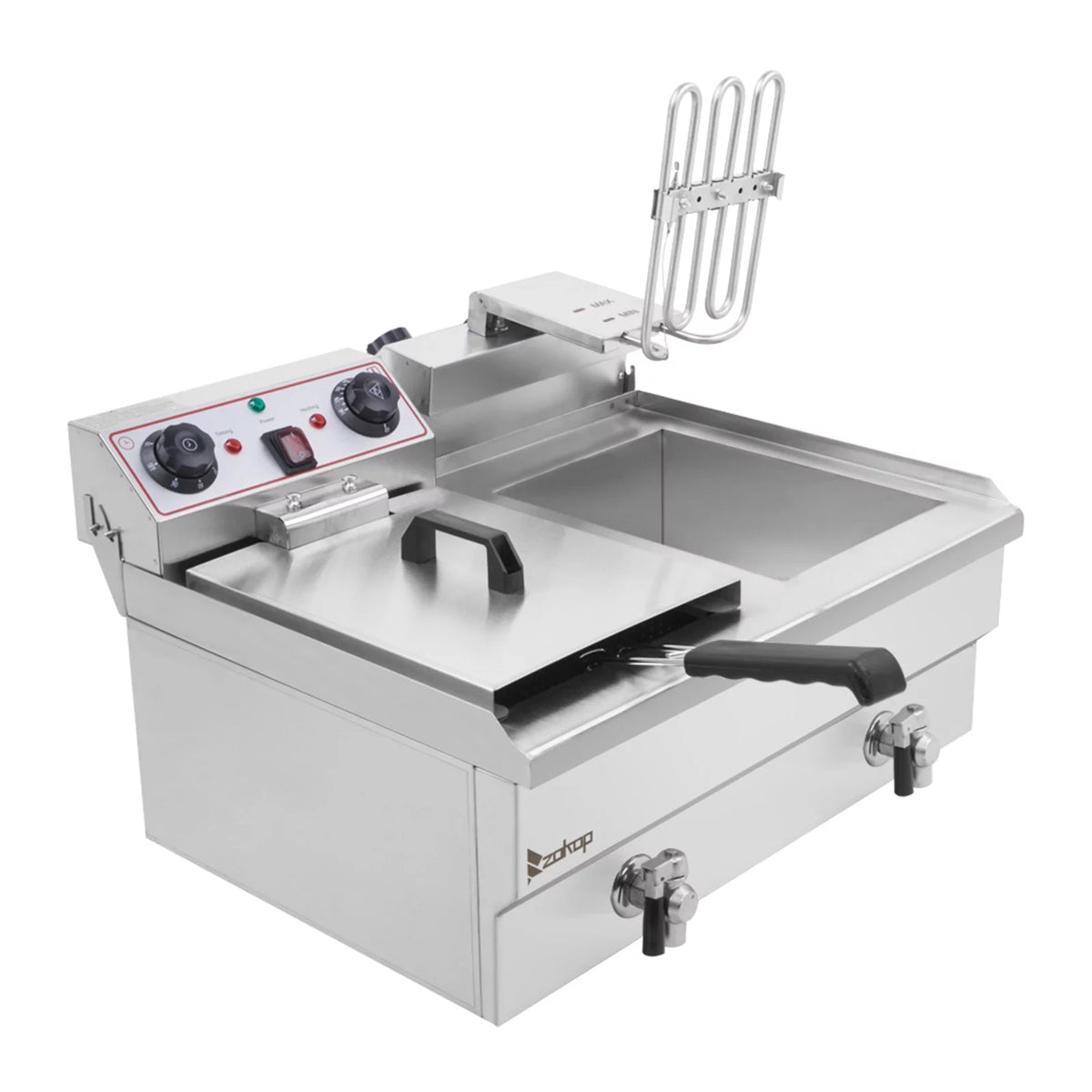 16L Stainless Steel Double Tank Deep Fryer 3400W B1791