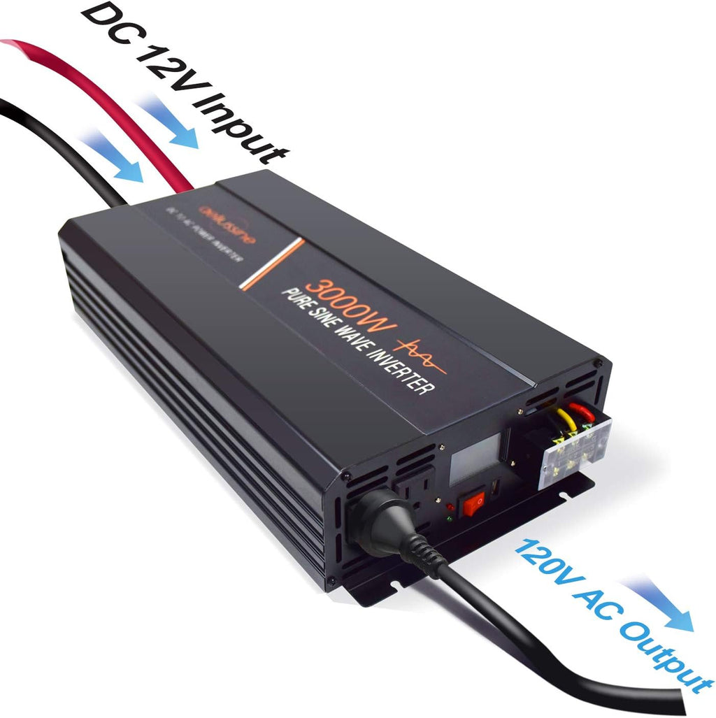 1000W Pure Sine Wave Power Inverter with LCD Display USB Port Q523