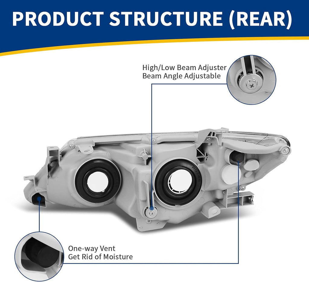 Headlight Assembly with Chrome Housing Clear Lens Q55572