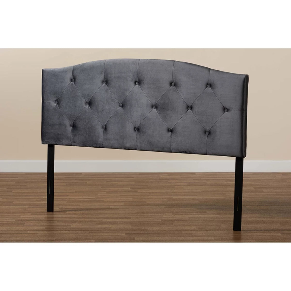 Grey Velvet Upholstered King Size Headboard C46738
