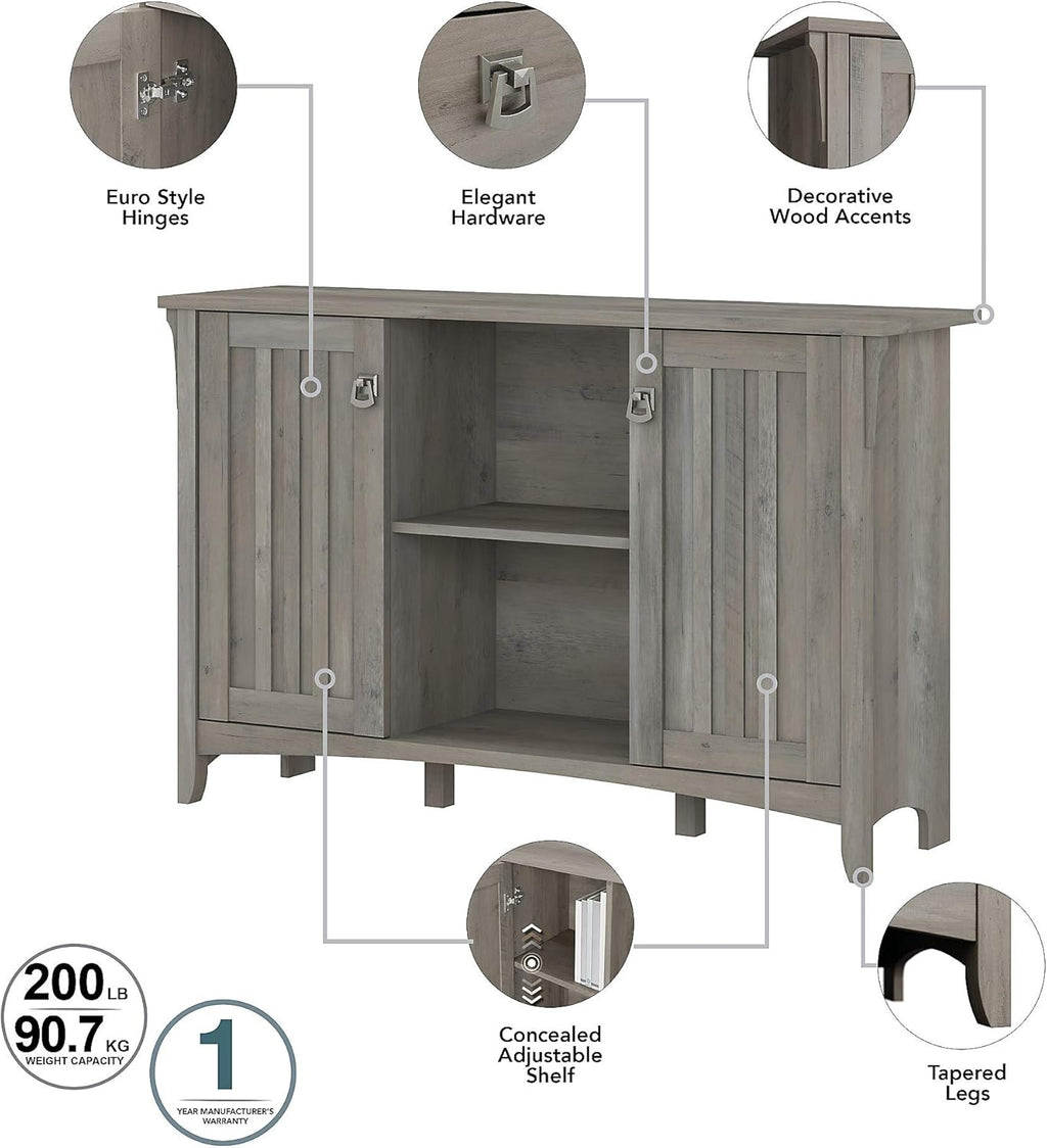 Driftwood Gray Accent Storage Cabinet with Doors S8808