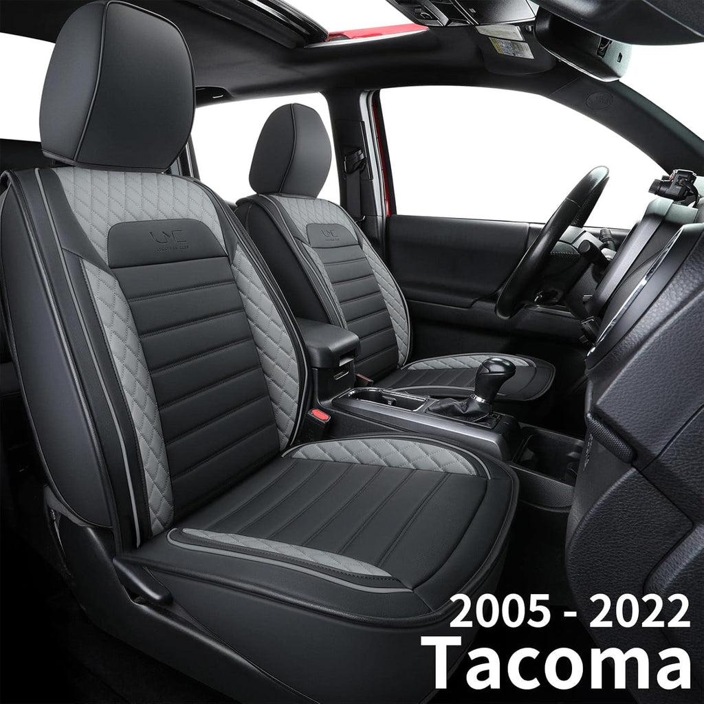 Water Proof Faux Leather Seat Covers, Black & Gray 2 pcs M962