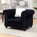 Black Tufted Fabric Chair F3468