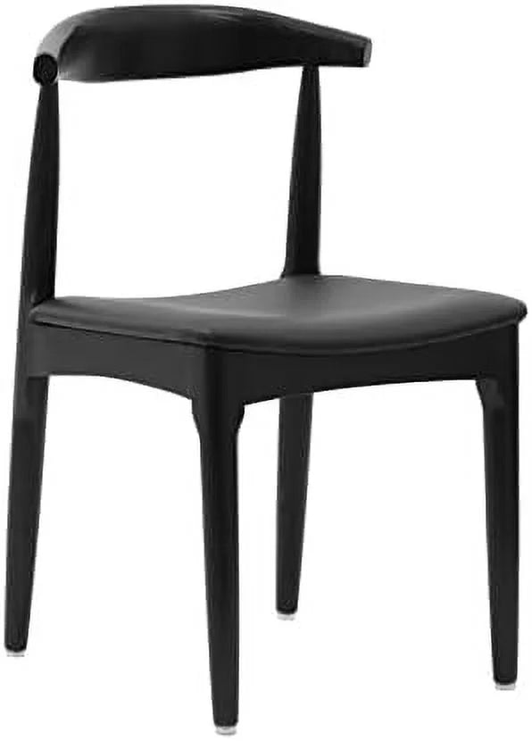 Black Italian Leather Elbow Chair S22444