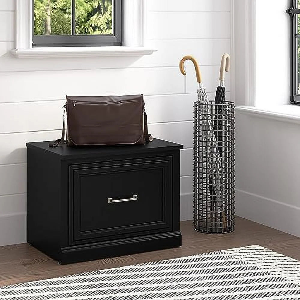 Small Wooden Shoe Bench with Drawer S6063
