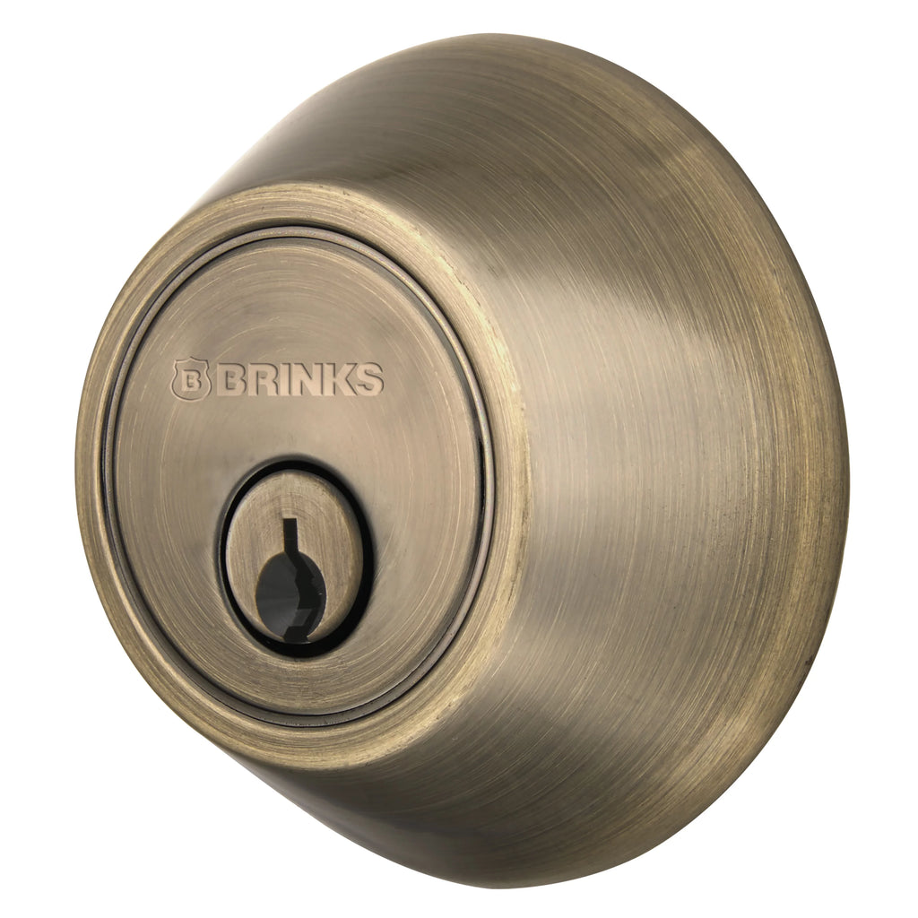 Antique Brass Keyed Entry Doorknob and Deadbolt Combo Twin Pack U961396
