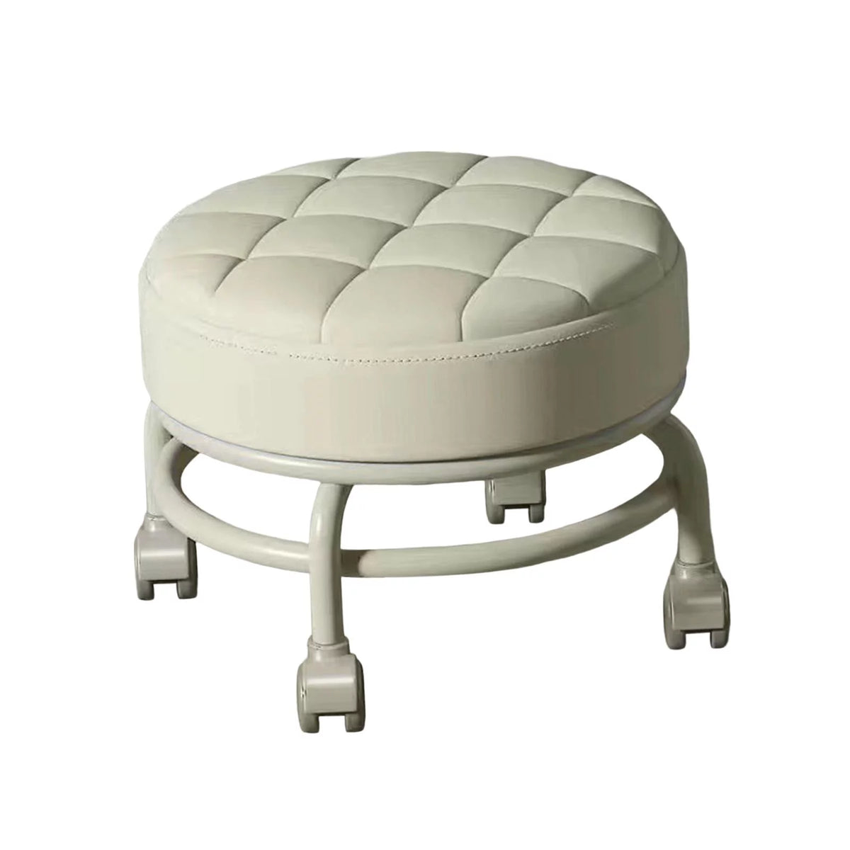 Beige Round Rolling Swivel Stool B60488