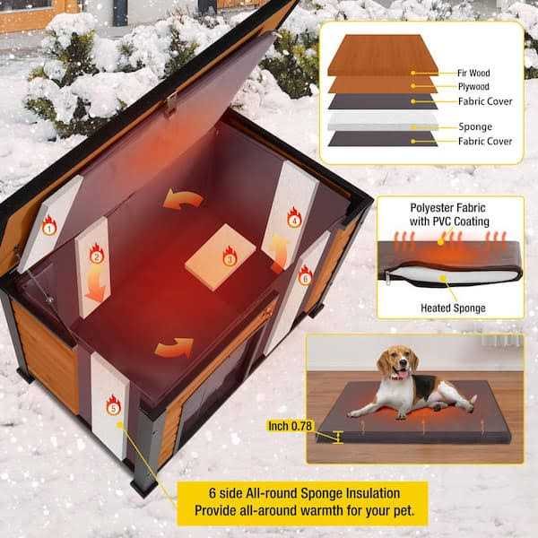 Insulated Outdoor Dog House with Liner O583575