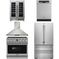 36 Electric Range, Range Hood, Refrigerator, Dishwasher and Wine Cooler T789