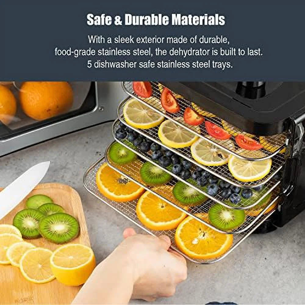 Electric Countertop Food Dehydrator with 4 Stainless Steel Trays V413041