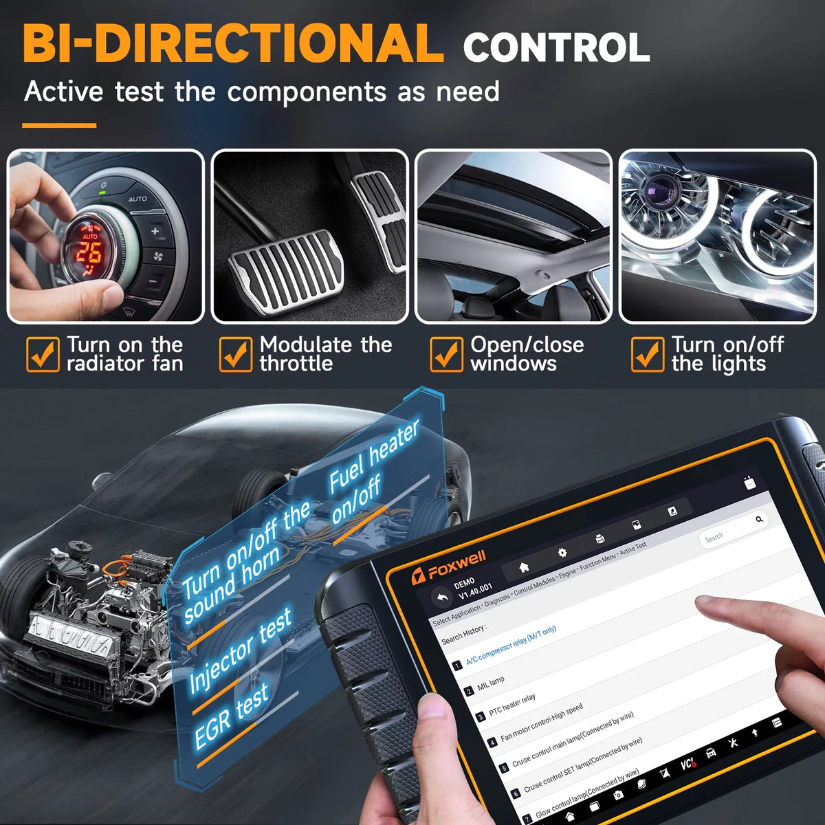 Automotive Bi-directional Diagnostic Scan Tool OBD2 Scanner D2651