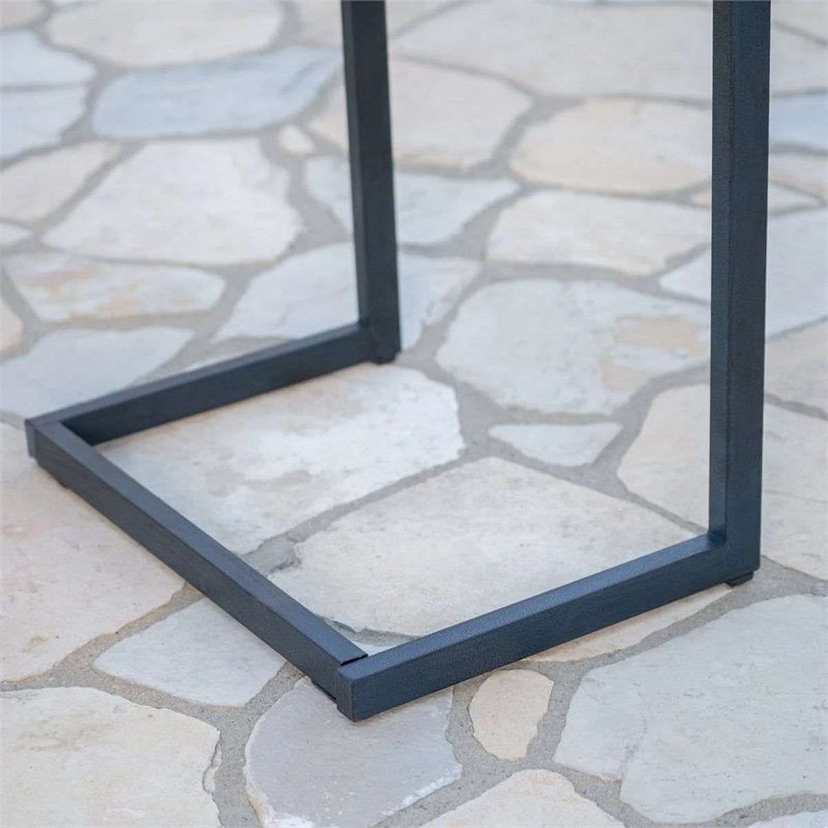 C-Shaped Accent Table in Brown and Black W472