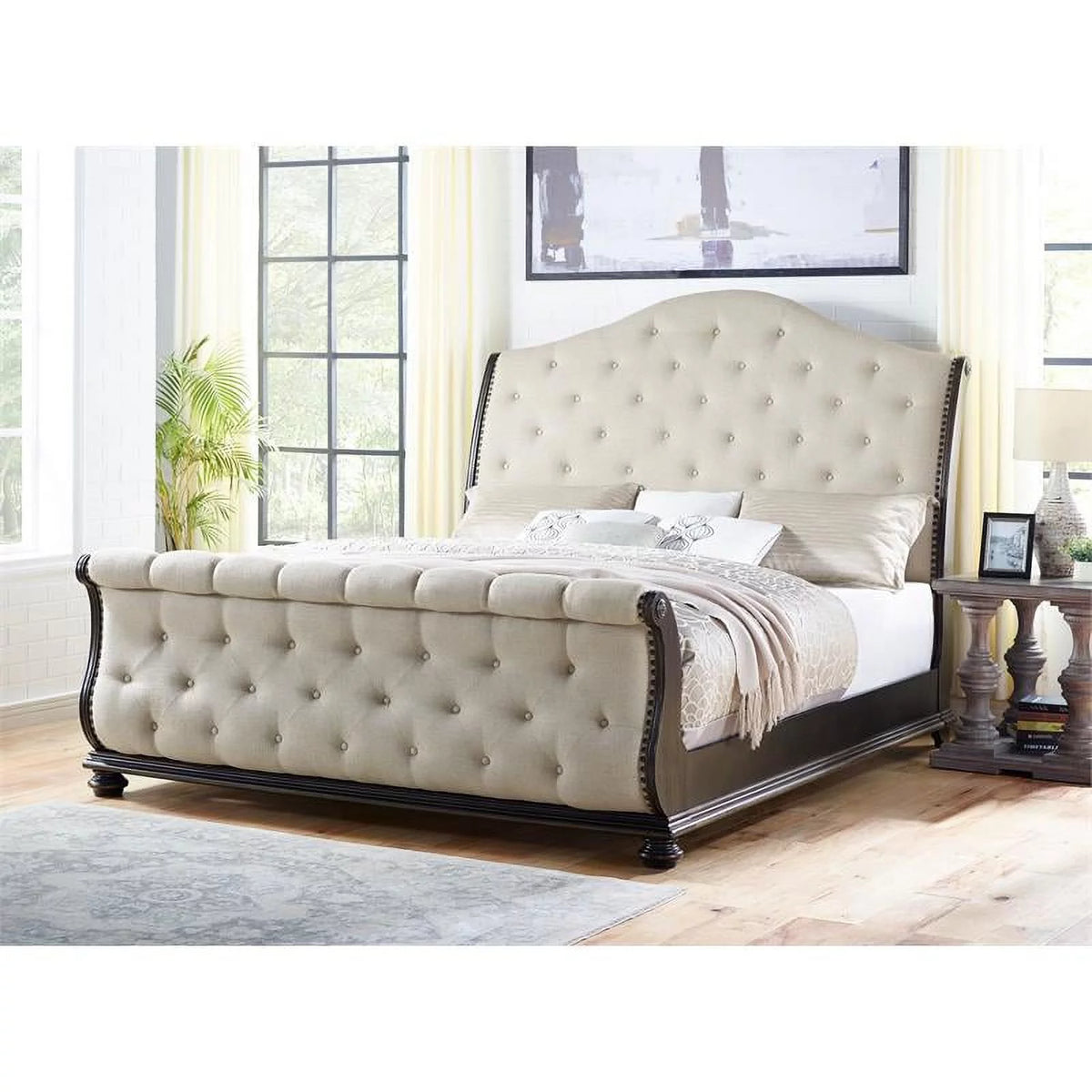 King Wood 6-Piece Sleigh Bedroom Set S331