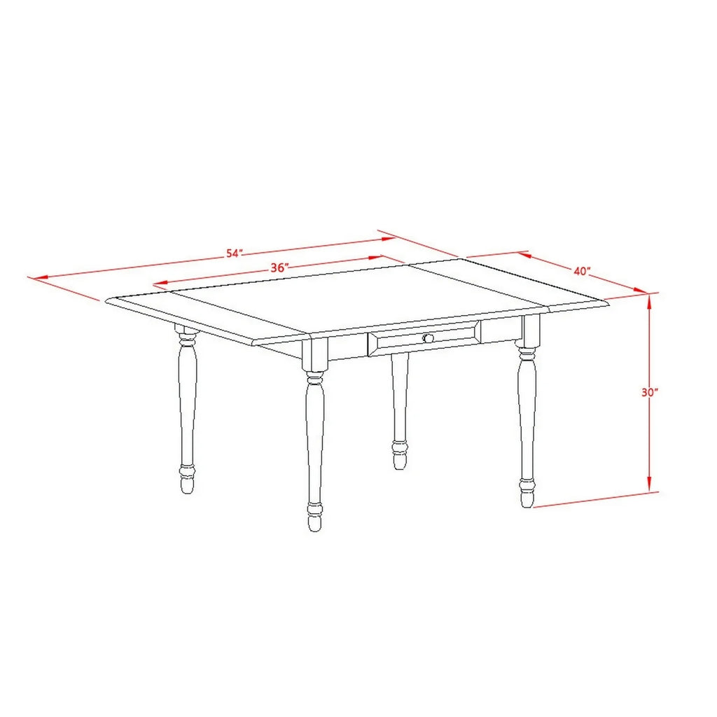 5-Piece Wood Dining Table Set with 4 Chairs D809302
