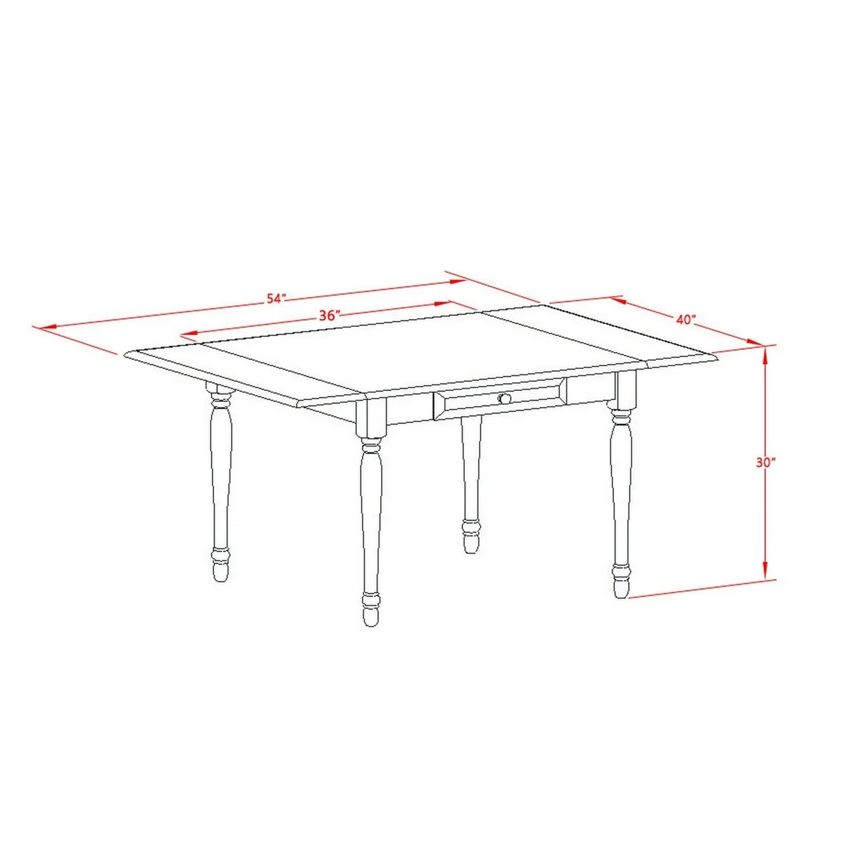 5-Piece Wood Dining Table Set with 4 Chairs D809302