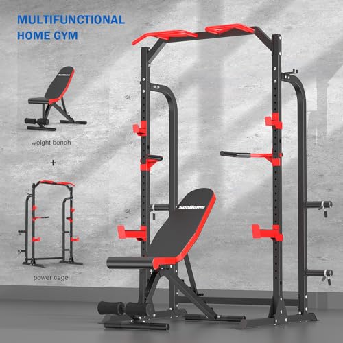 Power Cage Squat Rack with Bench L276913