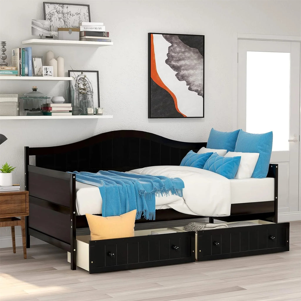 Wood Daybed with Storage Drawers N715